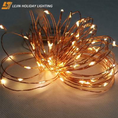 China Solar Powered Copper Wire String Bulb Light 100 LED Copper Wire Starry Lights for Outdoor Holiday Decorations for sale