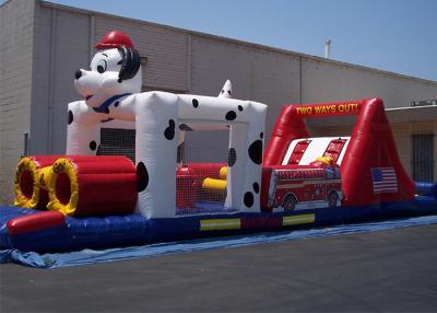 China carrera de obstáculos inflable del perro del PVC el 12*4*3m de 0.55m m para el juego del deporte del obstáculo en venta