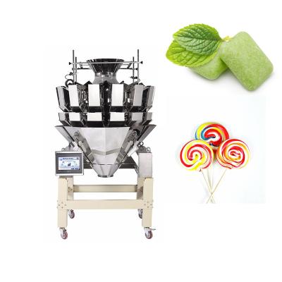 China High Precision Food 14 Heads Chewing Gum Lollies Weighing 100g 200g Multihead Weigher Packing Machine for sale