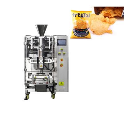 China Multifunctional Sandbag Chips Puffed Food Packing Pillow Alarm System Vertical Potato Packaging Machine for sale