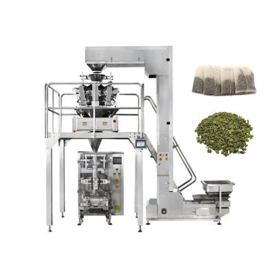 China Food Vertical Making Pillow Punch Pouch Weighing Candy Tea Bags Filling Packing Machine for sale