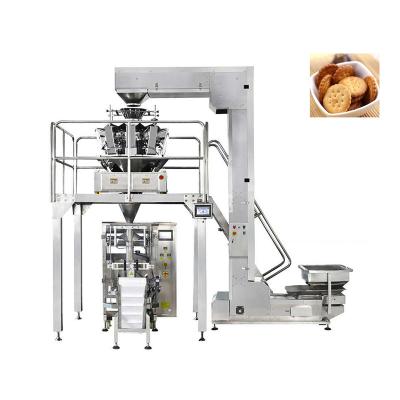 China 300g 500g Material Conveying All-automatic Cookies Weighing System Vertical Connecting Pillow Sack Bag Packing Machine for sale