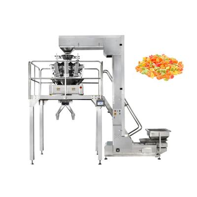 China Semi-automatic Food Box Bag With Multihead Weigher Weigh Filling Snacks Packing Machine for sale