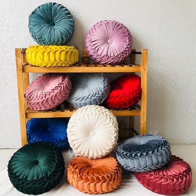 China Anti-static Round Cushion Pillow Thicken Cushion Folded Futon Mat Tatami Velvet Cushion for sale