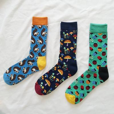 China New Arrival Sustainable Mens Womens Cotton Butts Cute Beetle Mushroom Squirrel Pattern Butts Funny Man Socks for sale