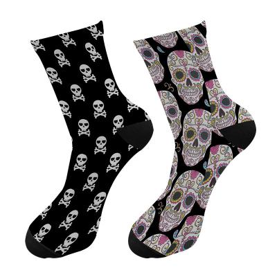 China Viable Men Foot Shape X Ray Crew Socks Men Funny Sugar Skull Skeleton Long Socks 3d Printed Skull Street Trend Cloud Tube Socks for sale