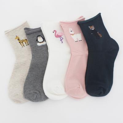 China Sustainable Japanese Cute Funny Socks Print Sheep / Penguin Edge Socks Women for sale