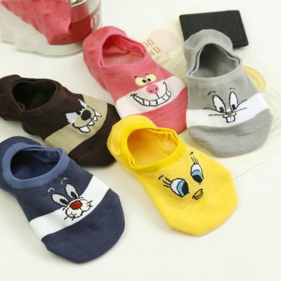 China Viable Comfy Invisible Socks No Exposure Bumps Dropshipping Cute Cartoon Women's Cotton Causal Socks for sale