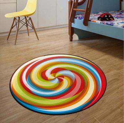 China 60/80cm Washable Series Carpets Candy Colored Print Carpet Anti-Slip Mat Home Decor Floor Mat Computer Chair Covers Lollipop For Kids Room for sale