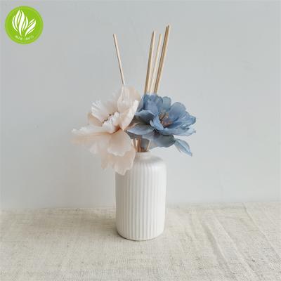 China Sustainable Bouquet Air Freshener Rattan Sticks Reed Diffuser With Flowers for sale