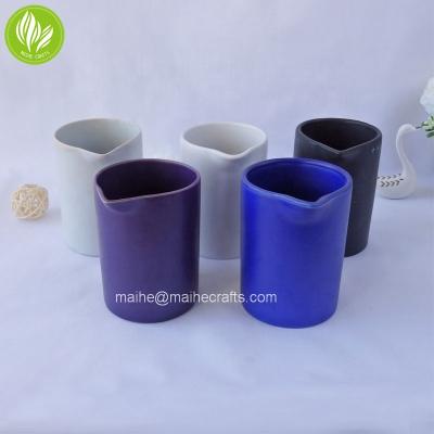 China Eco-friendly Wholesale Multicolor Matte Candle Jar Ceramic Soy Wax Holder for sale