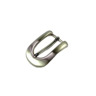 China Long Leather Thick Round Pin Buckle With Nickel Brush Can Buckle Customized for sale