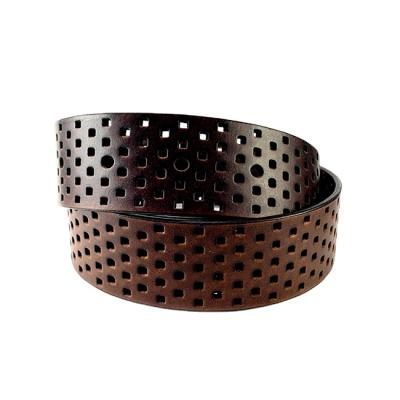 China Genuine leather casual belt with holes in 40mm for men belt genuine leather for sale