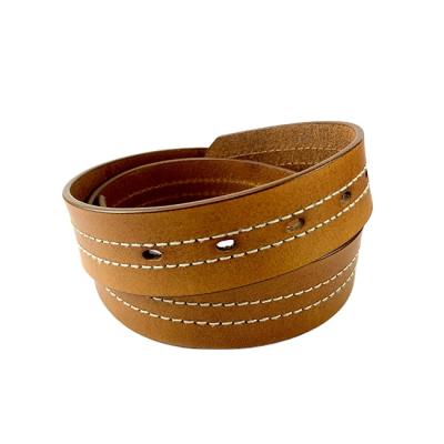 China Classic Customized Genuine Leather Pattern 35mm Jeans Belt Stitching Line for sale