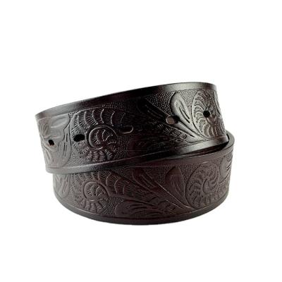 China Genuine leather antique pattern on 40mm belt leather for sale