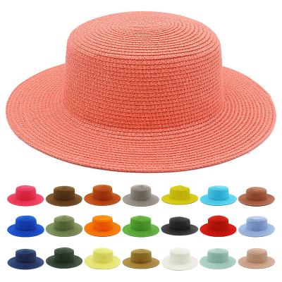 China New Comfortable Selling Straw Hat Custom Sunscreen Sun Unisex Single Hats Summer Flat Surface Umbrella for sale