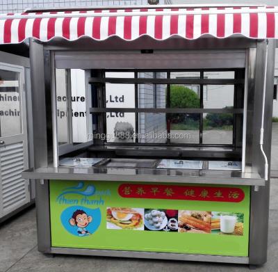 China Easy To Move Mobil Truck Food Cafe Kiosk With Wheels For Sale Movable Trailer Steps For Sale Square Food Trailer for sale