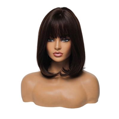 China Indian 10 BOB 13x4 Hd Straight Short Bob Lace Frontal Wigs Light Brown Grade Human Hair for sale