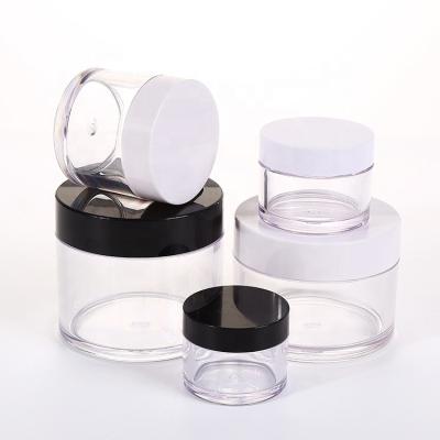 China Cute Cosmetic Container Packaging 100ml 120ml 150ml Empty Cream Box With White Or Black Caps Are Available For Body Lip Scrub Petg Cosmetic Jar for sale