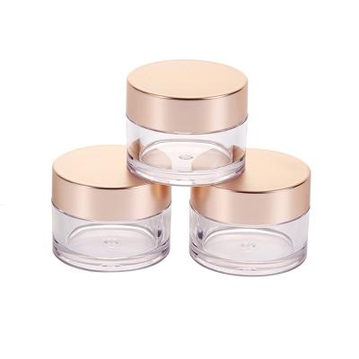 China Mud jars 15g 20g plastic UV lid cream jar 15g 20g hot selling petg wall cosmetics private label cream jar thick jar for sale