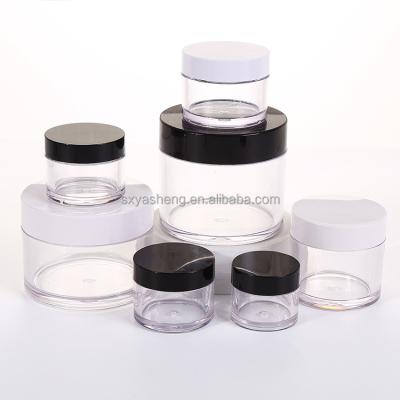 China Luxury Thick Wall Thick Wall PETG Plastic Cosmetic Clear Cream Jar With Cap Lip 0.5oz/1oz/2oz/4oz/8oz Scrub Container With Lid for sale