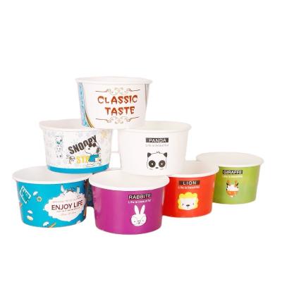 China Wholesale Disposable Disposable 3oz-20oz Colorful Food Grade Ice Cream Cup Paper Cup for sale