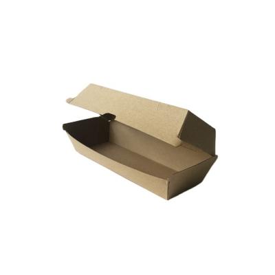 China Disposable Kraft Paper Food Grade Cardboard Hot Dog Box Custom Corrugated Hot Dog Box for sale