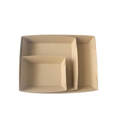 China Disposable Eco Friendly Corrugated Open Box Packaging Snack Tray Open Box for sale