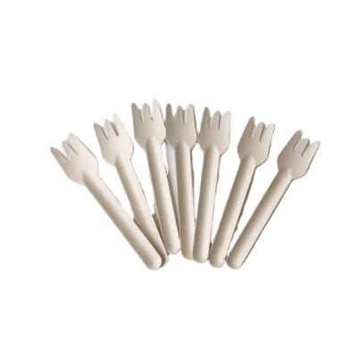 China Factory Directly Sale Eco-friendly Disposable Sugarcane Bagasse 6inch Fork Cutlery Sets for sale