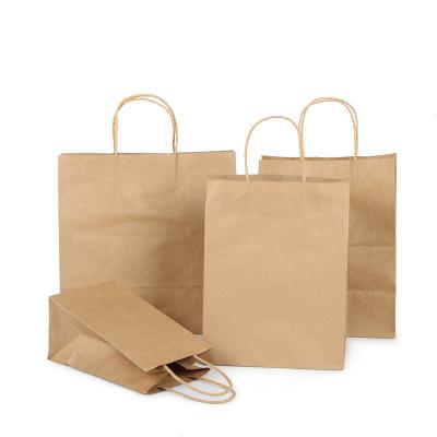 China China Manufacturer Disposable Custom Logo Printing Large Kraft Paper Eco-friendly Paper Bags With Twist Handle for sale