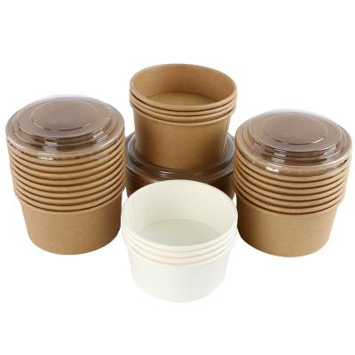 China Food grade disposable kraft paper bowl salad bowl lpgo eco friendly custom printing for sale