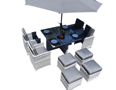 China Luxury Classic Outdoor Furniture Rattan Garden Cube Dining Patio Water Cube Set Sofa Set for sale