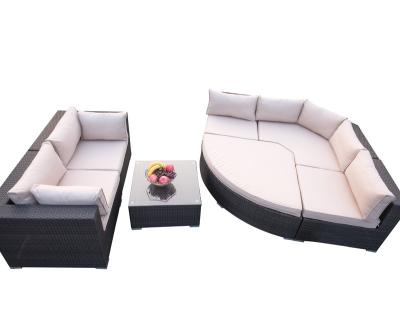 China Luxury Garden Sofa Set Outdoor Rattan Corner Modular Rattan Sofa Furniture for sale