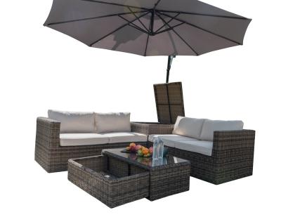 China New Luxury Corner Sofa Set Rattan Outdoor Rattan Garden Sofa With Storage for sale