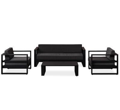 China Modern Aluminum Outdoor Corner Sofa Modern 4pcs Sofa Set Aluminum Garden Sofa for sale