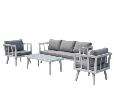 China 4pcs Modern Modern Aluminum Garden Sofa Outdoor Aluminum Frame 4pcs Sofa for sale