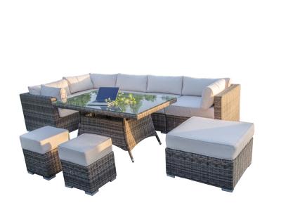 China Outdoor Furniture Modern Luxury Hotel Rattan Outdoor Modular Garden Sofa Dining Set for sale