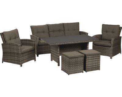 China Luxury Outdoor Rattan Patio Corner Sofa With Stool for sale