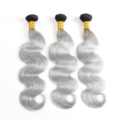 Cina tessuto riccio di Ombre Ombre dei capelli del 1B del brasiliano grigio del tessuto nessun prodotto chimico in vendita