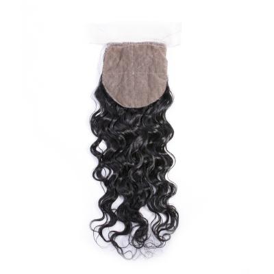 China Brazilian 4x4 Silk Base Closure Water Wave Silk Base Lace Frontal Closure for sale