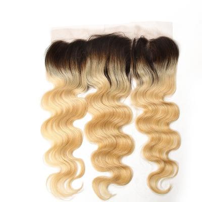 China Colora o cabelo brasileiro misturado Ombre 13inch da cor 1B/613 pela orelha 4inch ao fechamento do Frontal do laço da orelha à venda