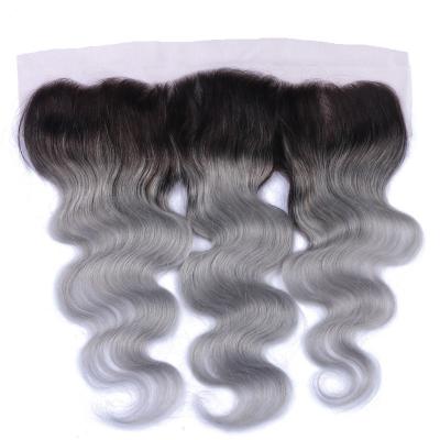 China Colora do fechamento frontal cinzento do cabelo do laço da categoria do fechamento 7A do laço 1B a cutícula completa 13x4 alinhada à venda