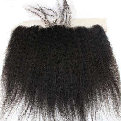 China Schließung Yaki verworrene gerade Spitze-13x4 Remy-Haar-Erweiterungen 100% für schwarze Frauen zu verkaufen