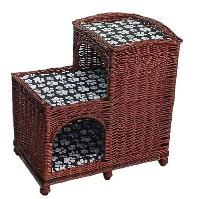 China New Style Sustainable Indoor Outdoor Pet Bed Natural Rattan Wicker From China for sale