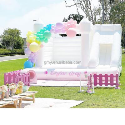 China Commercial/Birthday/Wedding/Commercial Happy/School Kids/Party Event Party Well Combo White Inflatable Bounce House Bouncer Ball Rental Wedding With Slide for sale