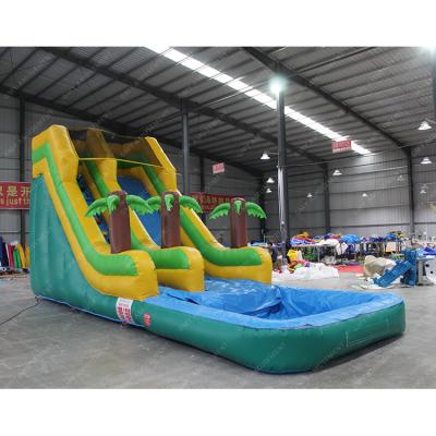 China Commercial/Birthday/Wedding/Party/School/Backyard Inflatable Wet Slide Water Slide Event Party Palm Tree Commercial Custom Hot Giant Inflatable For Kids for sale