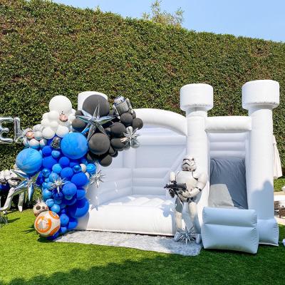 China Commercial/birthday/wedding/happy/school popular high quality white inflatable bouncer/party event inflatable castle house playground combo junping slide for party for sale