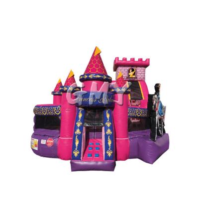 China Commercial/Birthday/Wedding/Commercial Pink Combo Party/School/Party Event Princess Inflatable Bouncer With Combo Slide Bounce House for sale