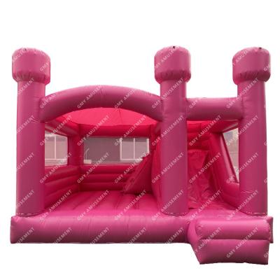 China Commercial/Birthday/Wedding/Inflatable House Wedding Inflatable Party/School/Home Party Event Pink Bouncer Castle Jumper Outdoor Bouncy Combo With Slide for sale