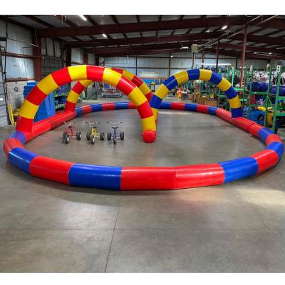 China Big Wheel Adult Sport Interactive Games Go Kart Inflatable Bumper Cars Racing Track With Blower for sale